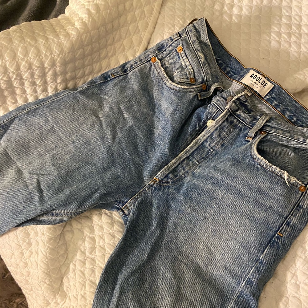 AGOLDE straight leg high rise denim